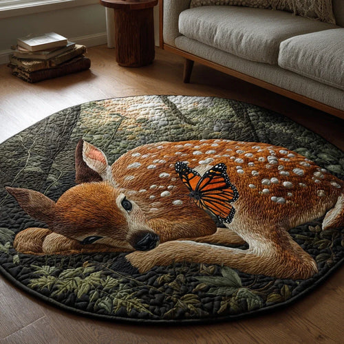 Forest Fawn Quilted Round Mat