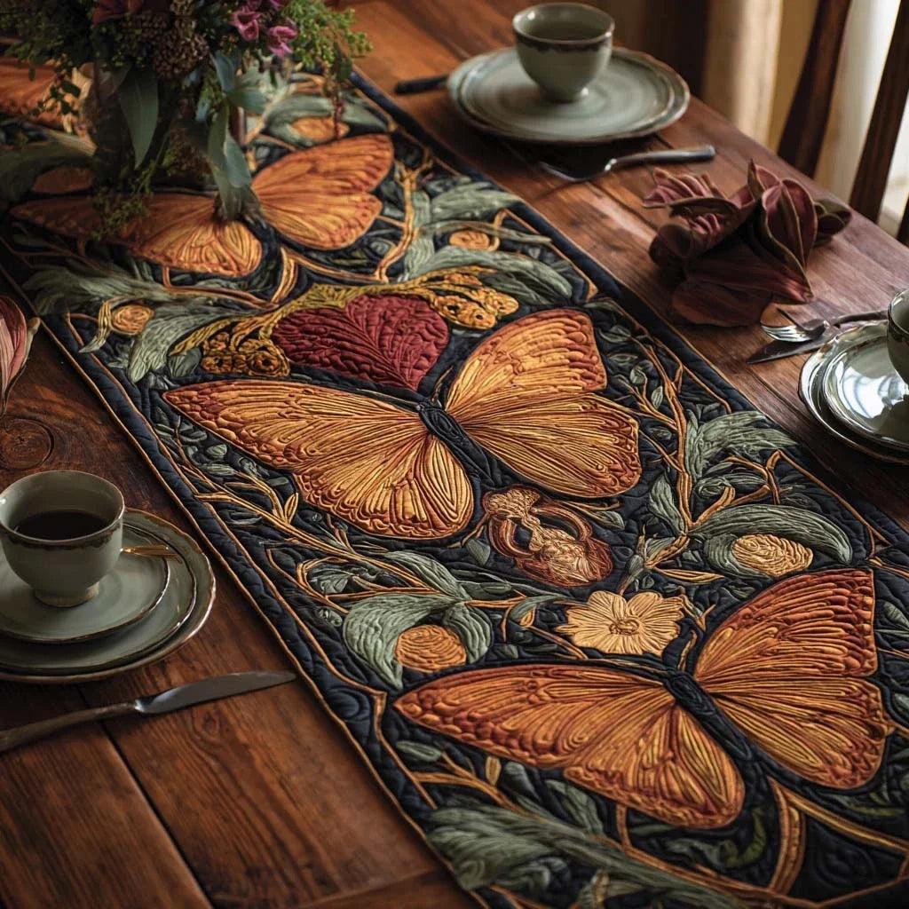 Forest Flutter Quilted Table Runner