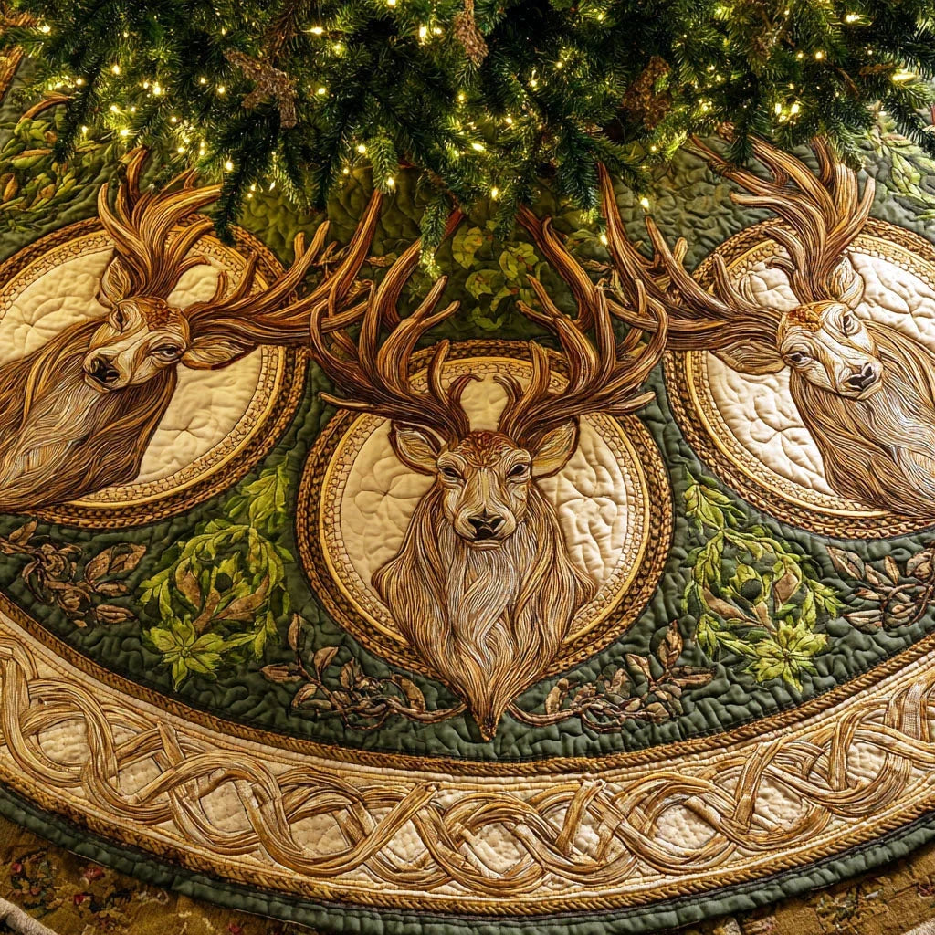 Forest Majesty Christmas Quilted Tree Skirt