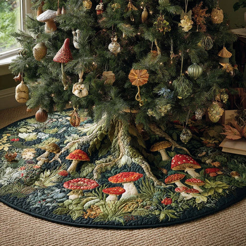 Forest Meadow Christmas Quilted Tree Skirt