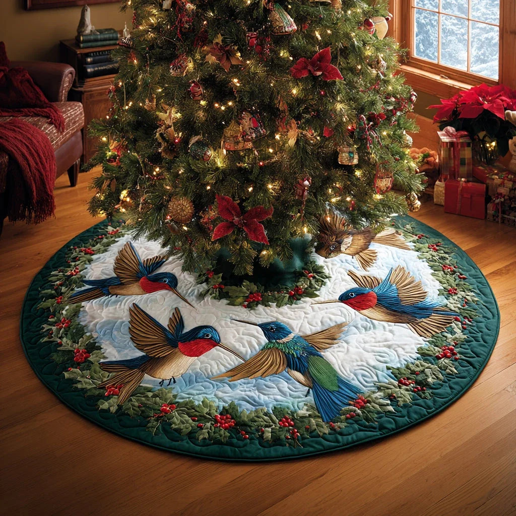 Forest Melody Christmas Quilted Tree Skirt