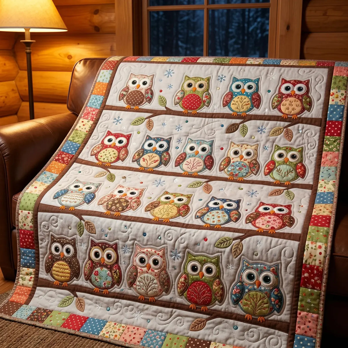 Forest Owls Quilt Blanket