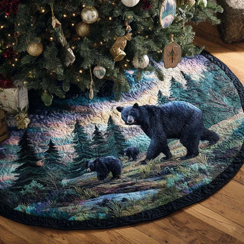 Forest Sentinel Christmas Quilted Tree Skirt
