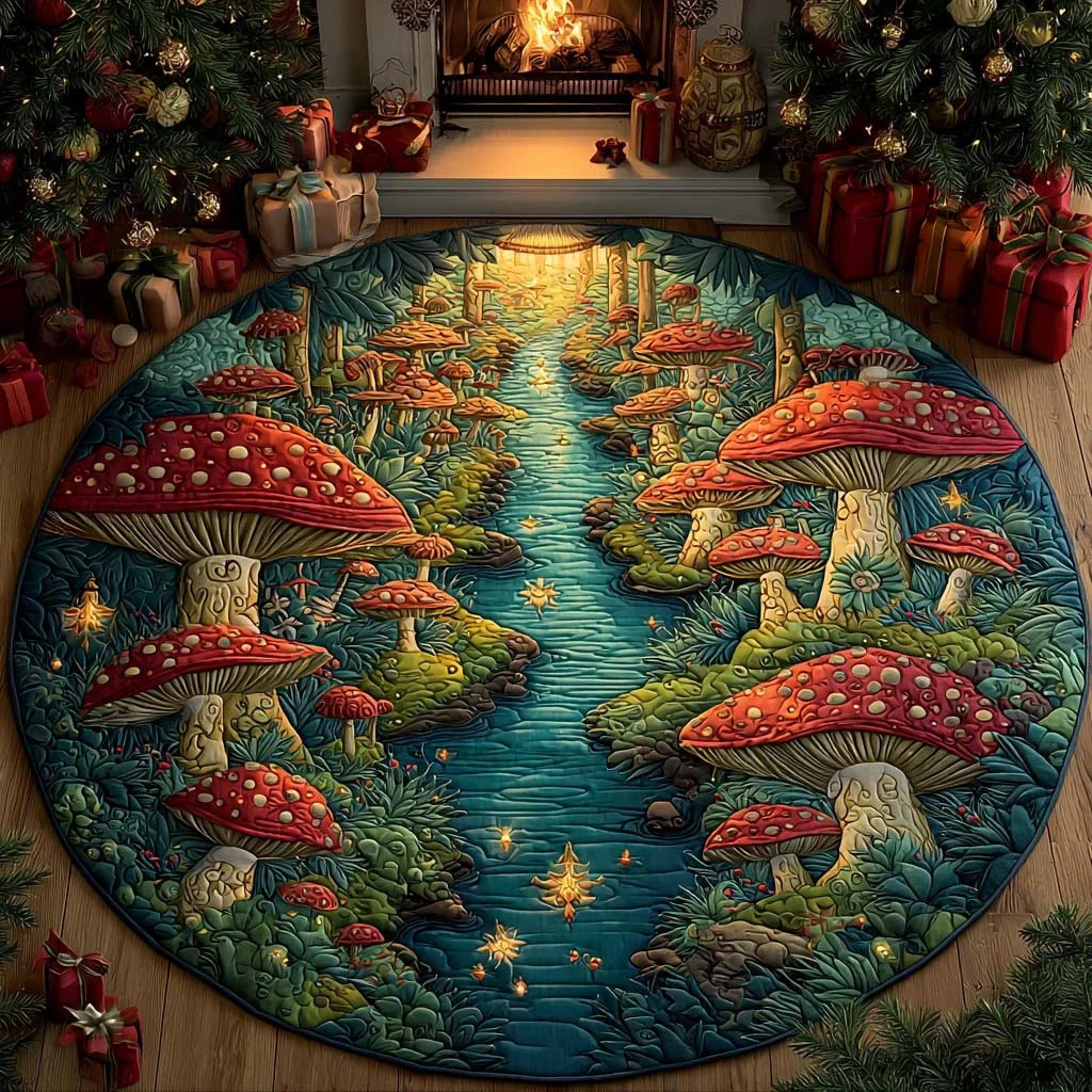 Forest Stream Quilted Round Mat