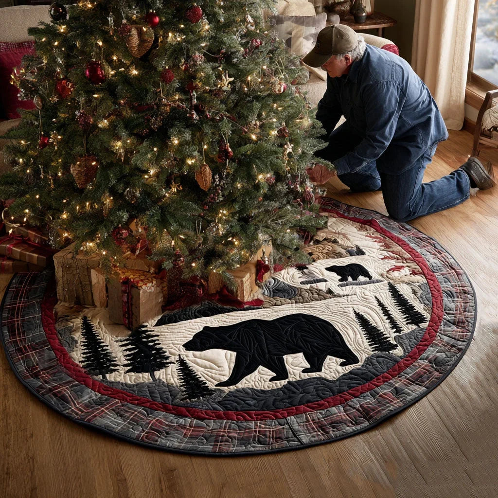 Forest Tracker Plaid Christmas Quilted Tree Skirt