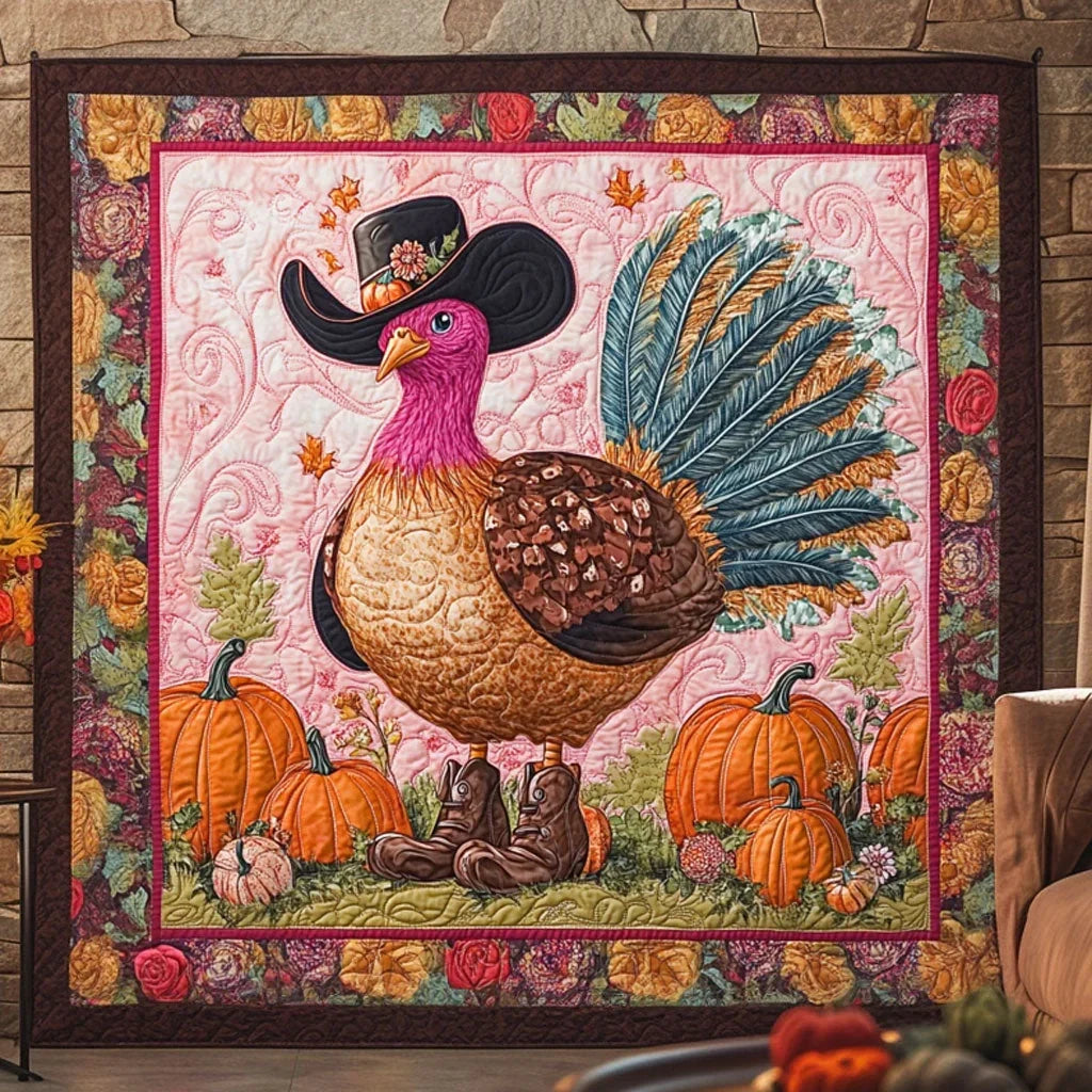 Forest Turkey Quilt Blanket