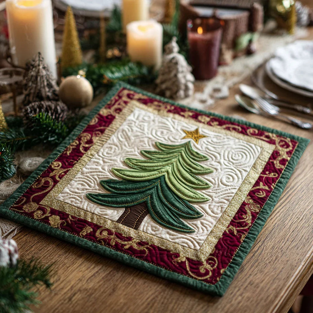 Forest Waltz Quilted Table Topper