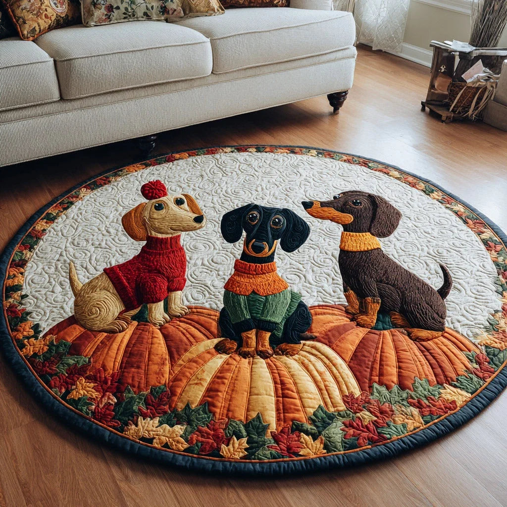 Forever Dachshund Quilted Round Mat