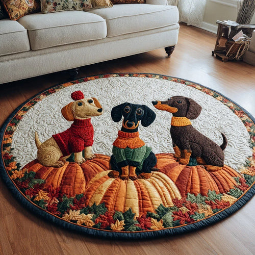 Forever Dachshund Quilted Round Mat