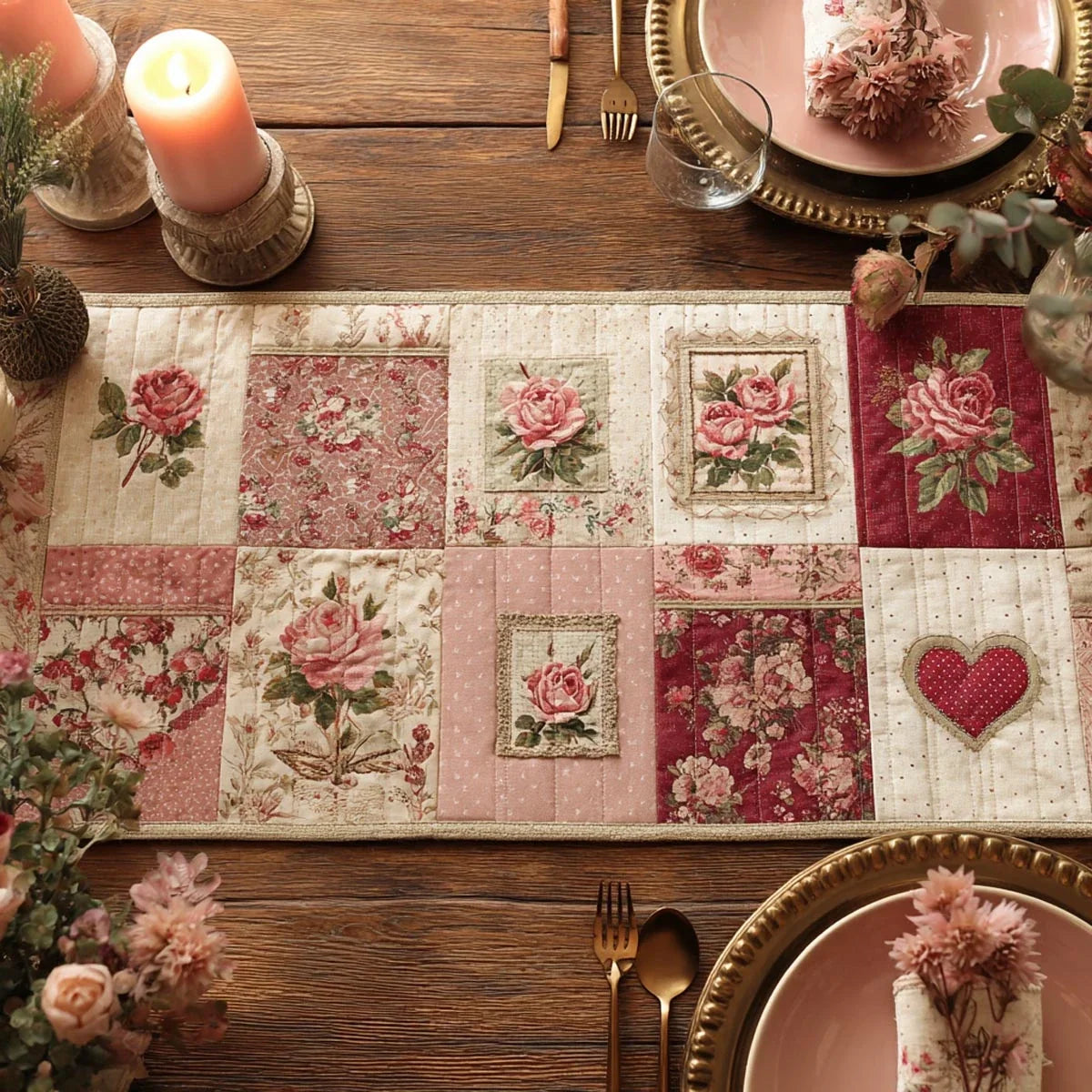 Forever Love Quilted Table Runner