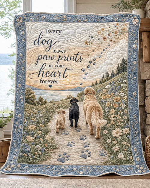 Forever Paw Quilt Blanket - Quilted Blanket by Wild and Way