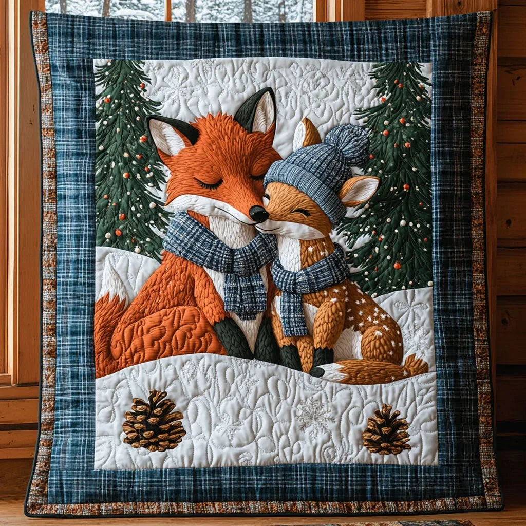 Fox And Deer Quilt Blanket