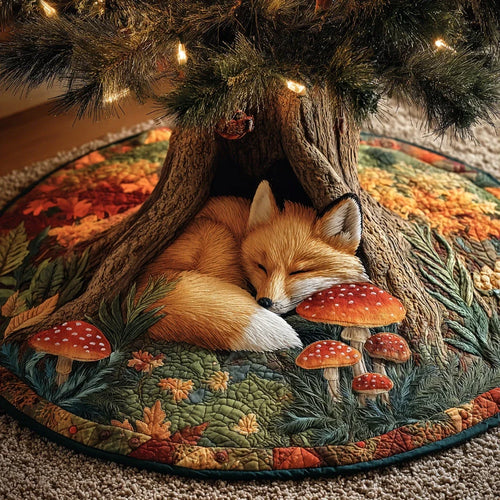 Fox Haven Christmas Quilted Tree Skirt