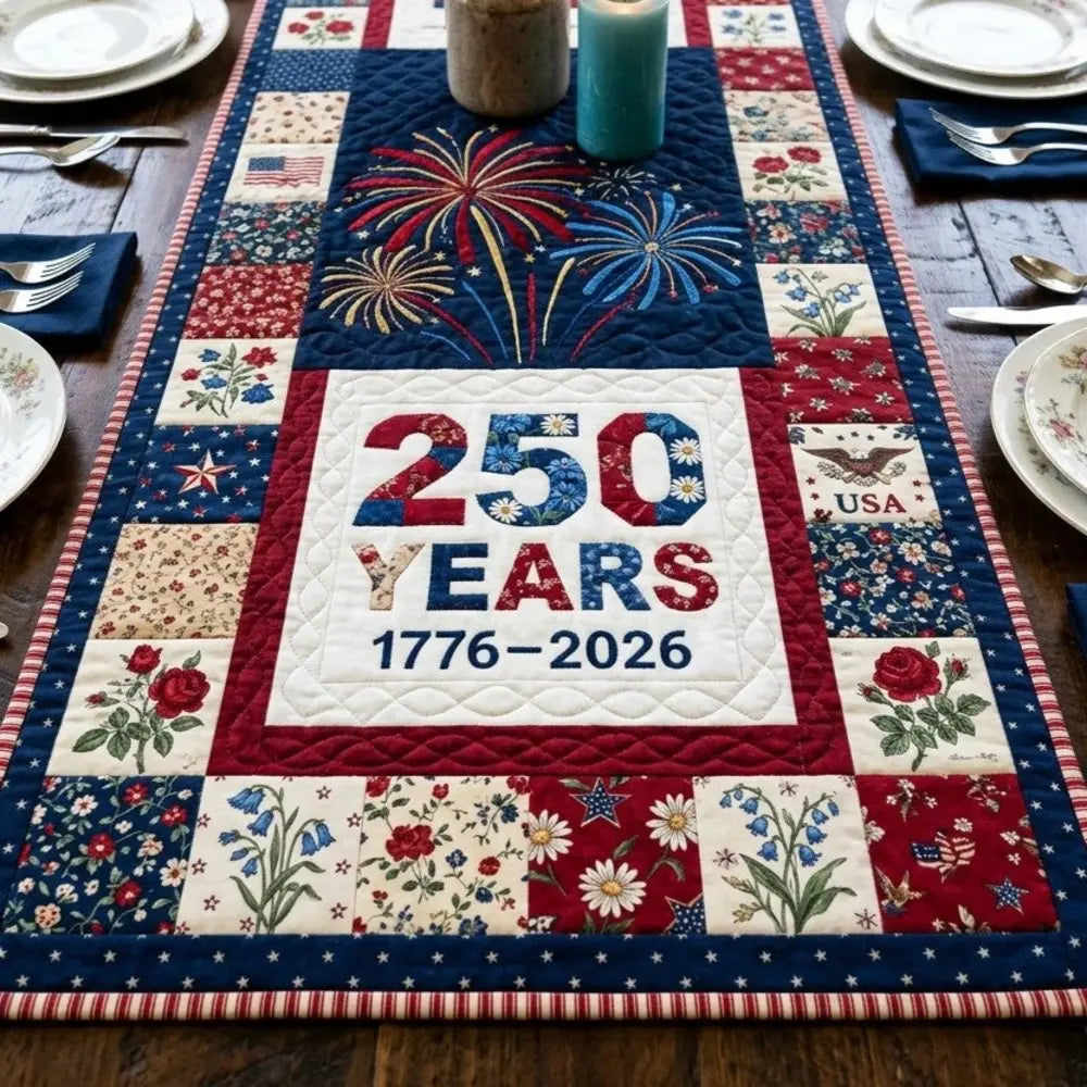 Freedom Anniversary Quilted Table Runner