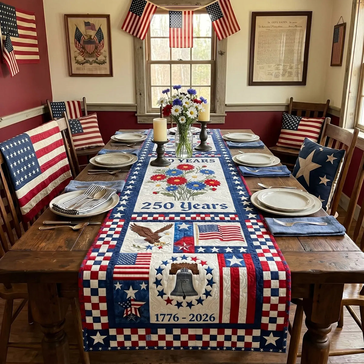Freedom Celebration Quilted Table Runner