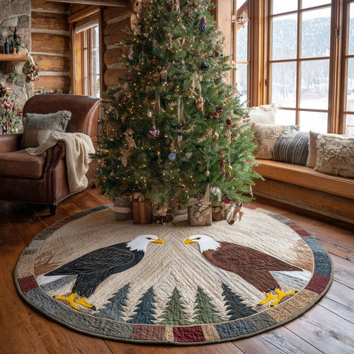 Freedom Crest Christmas Quilted Tree Skirt