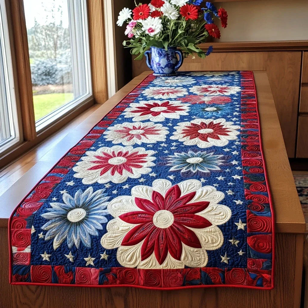 Freedom Flutter Quilted Table Runner