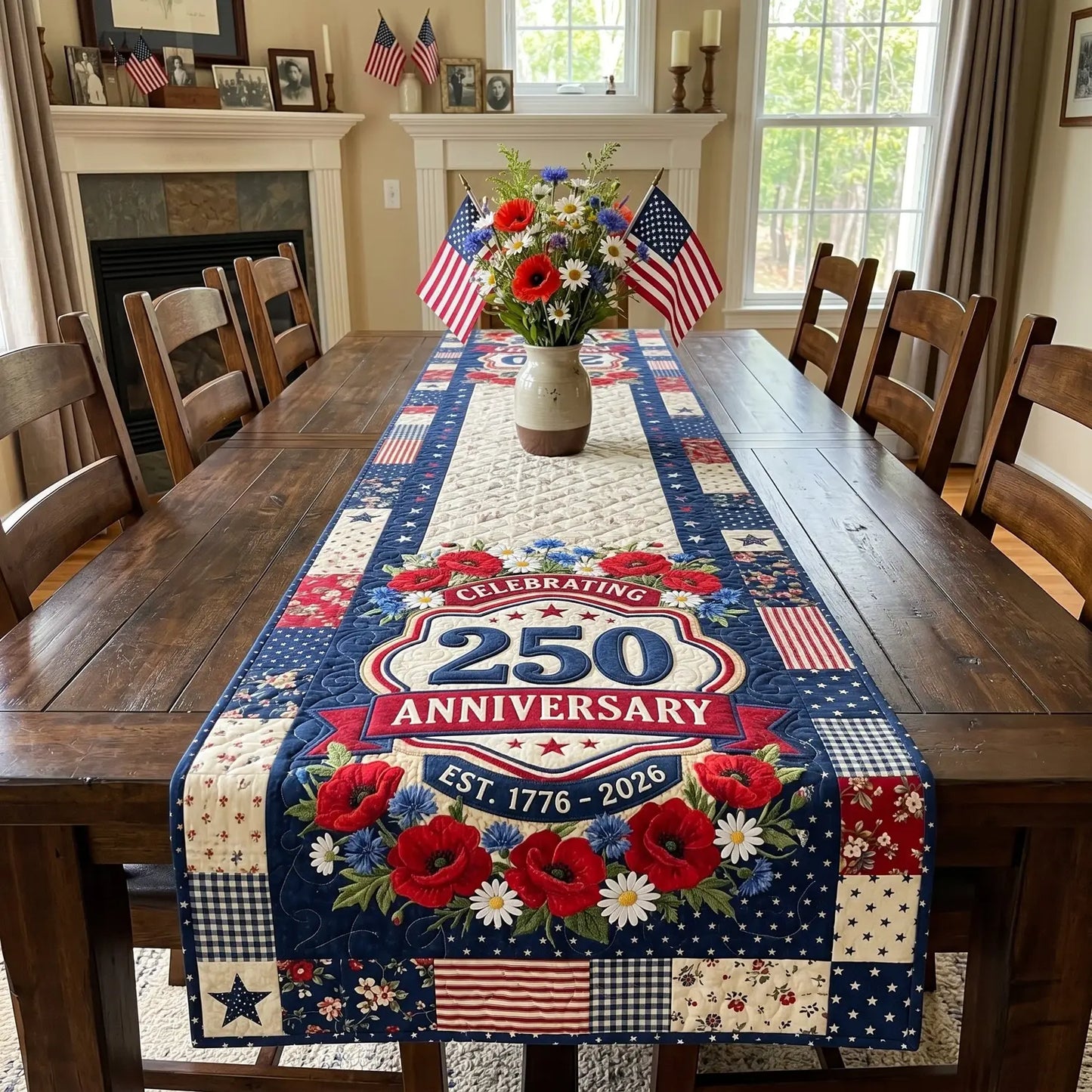 Freedom Nation Quilted Table Runner