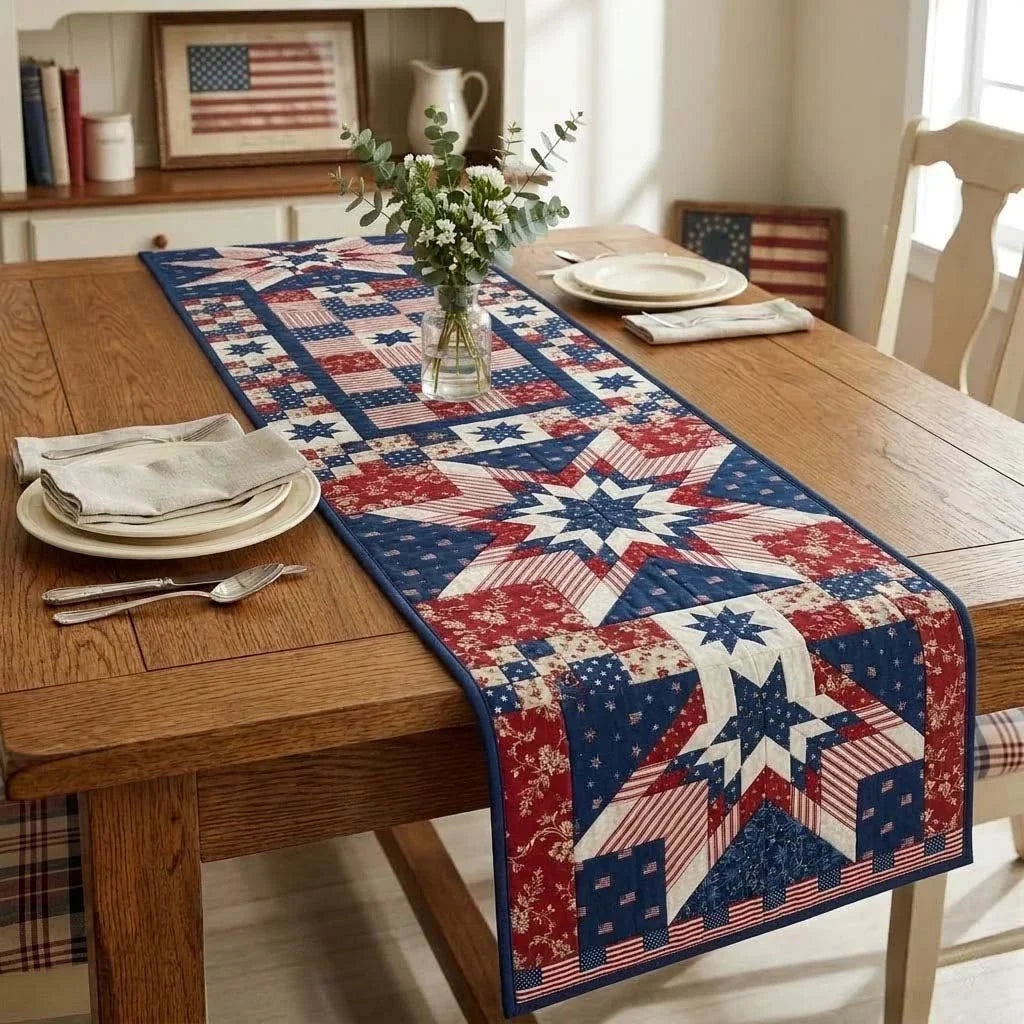 Freedom Star Quilted Table Runner