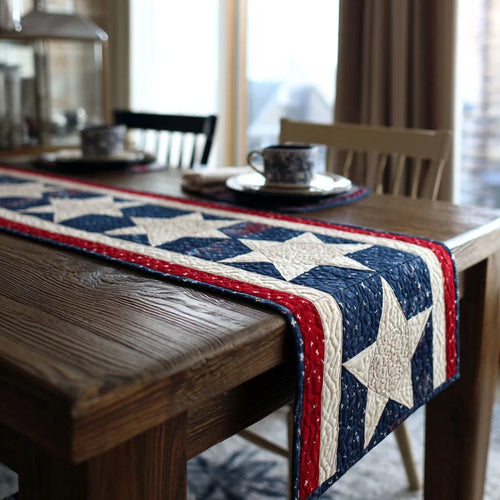 Freedom Stars Quilted Table Runner