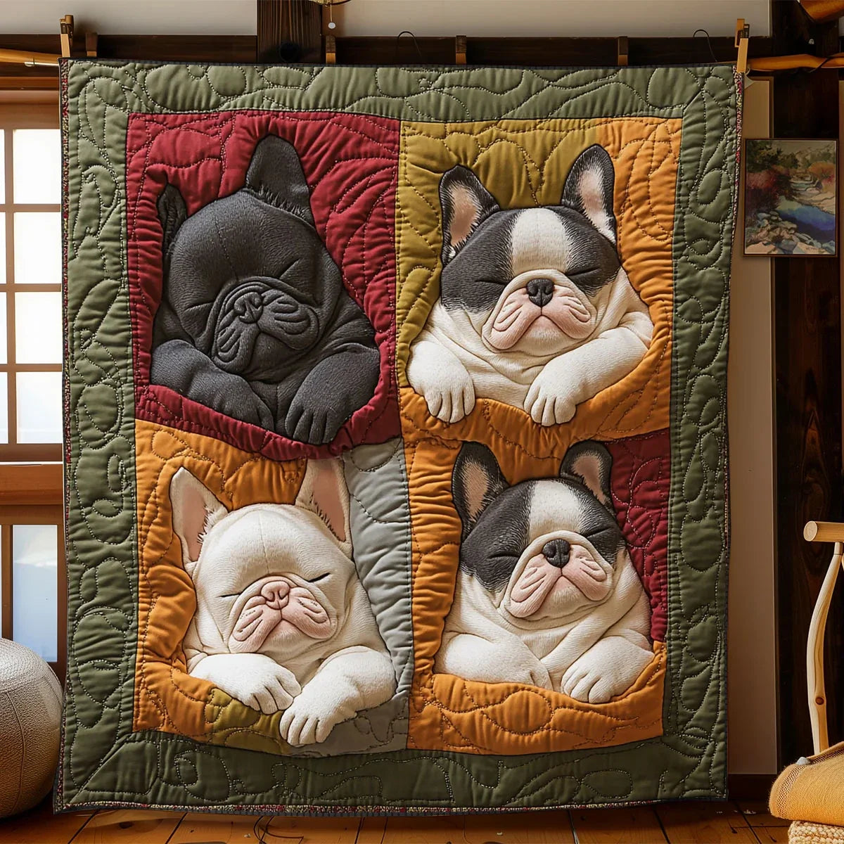Frenchie Comfort Quilt Blanket