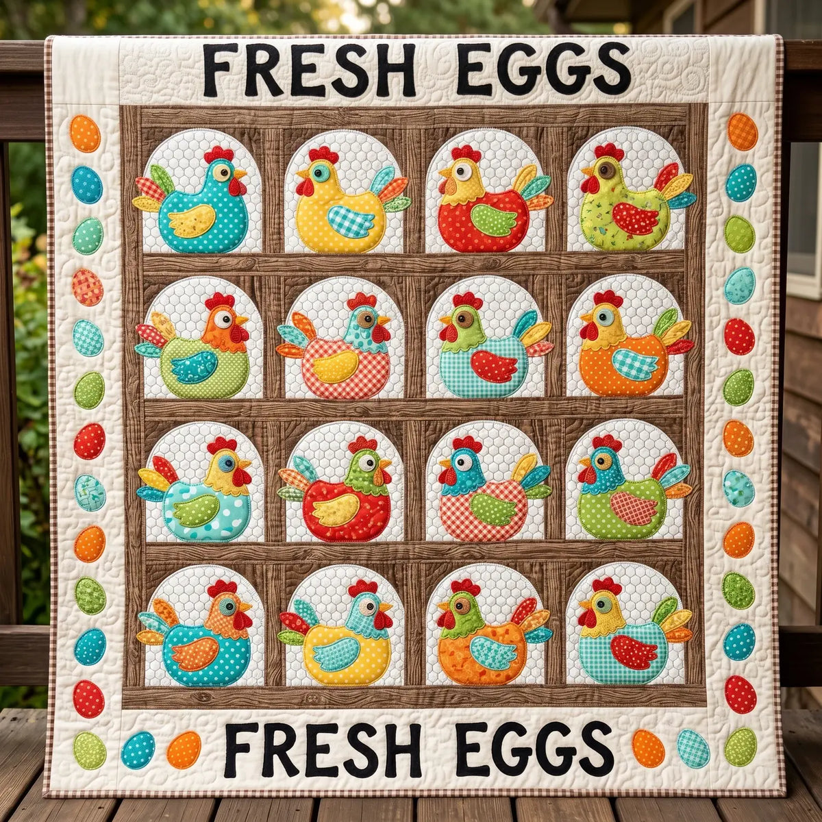 Fresh Eggs Quilt Blanket