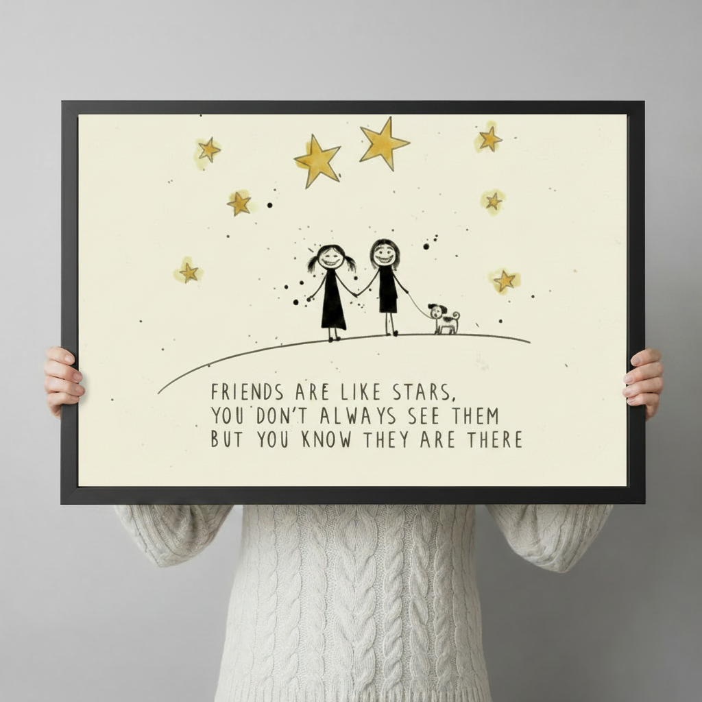 Friends Are Like Stars Friendship Canvas Wall Art