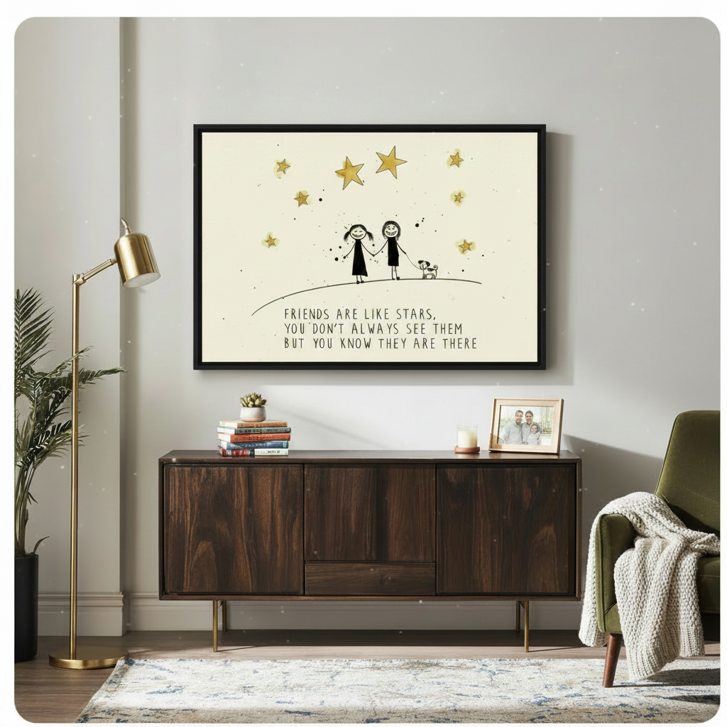 Friends Are Like Stars Friendship Canvas Wall Art