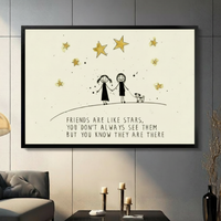Friends Stars Quote Canvas Wall Art