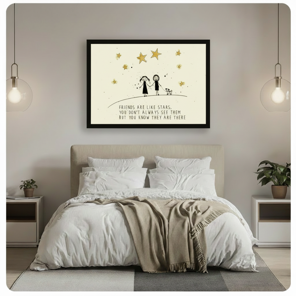 Friends Are Like Stars Friendship Canvas Wall Art