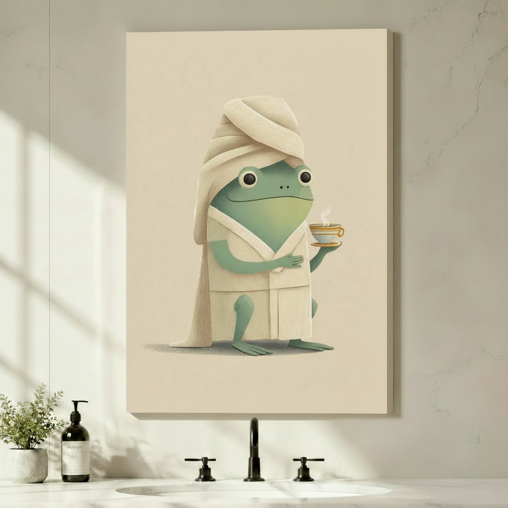 Spa Frog Canvas Wall Art Print