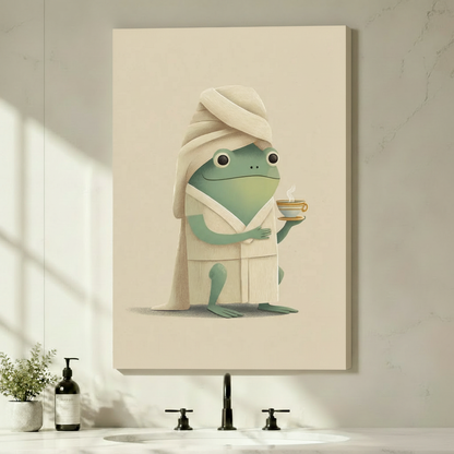 Spa Frog Canvas Wall Art Print