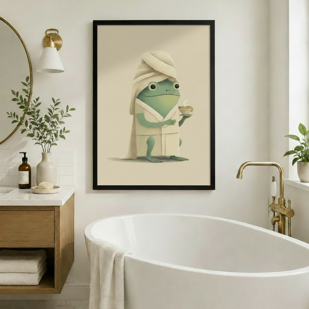 Spa Frog Canvas Wall Art Print