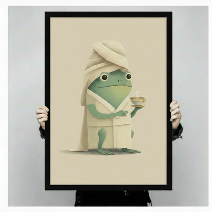Spa Frog Canvas Wall Art Print