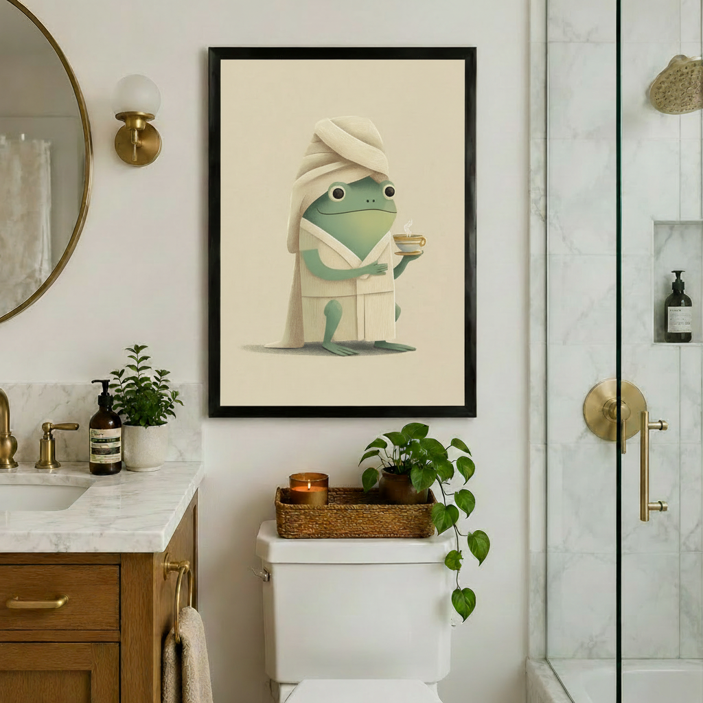 Spa Frog Canvas Wall Art Print
