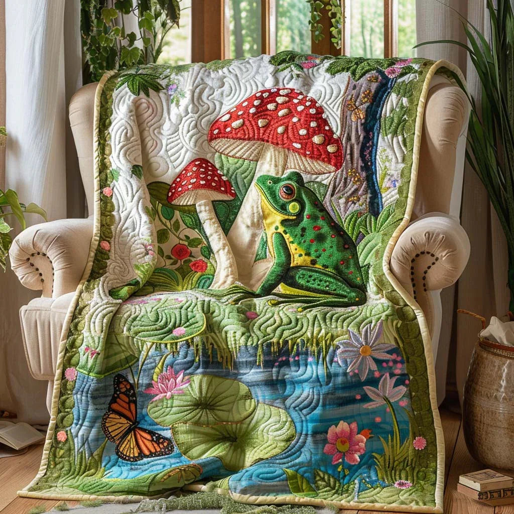 Frog Dreams Quilt Blanket - Quilted Blanket by Wild and Way