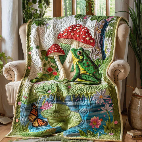 Frog Dreams Quilt Blanket - Quilted Blanket by Wild and Way