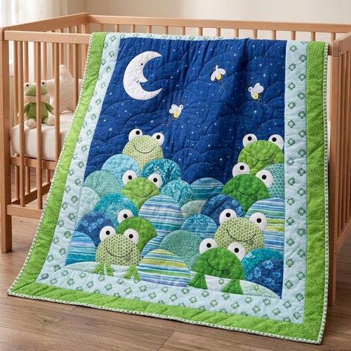 Frog Garden Quilt Blanket - Quilted Blanket by Wild and Way