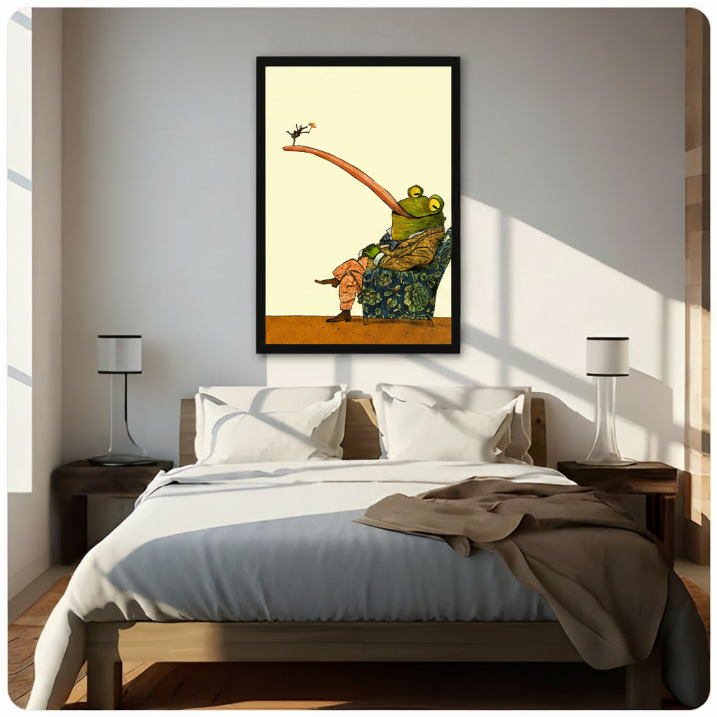 Gentleman Frog Surreal Humor Canvas Wall Art