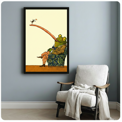Gentleman Frog Surreal Humor Canvas Wall Art