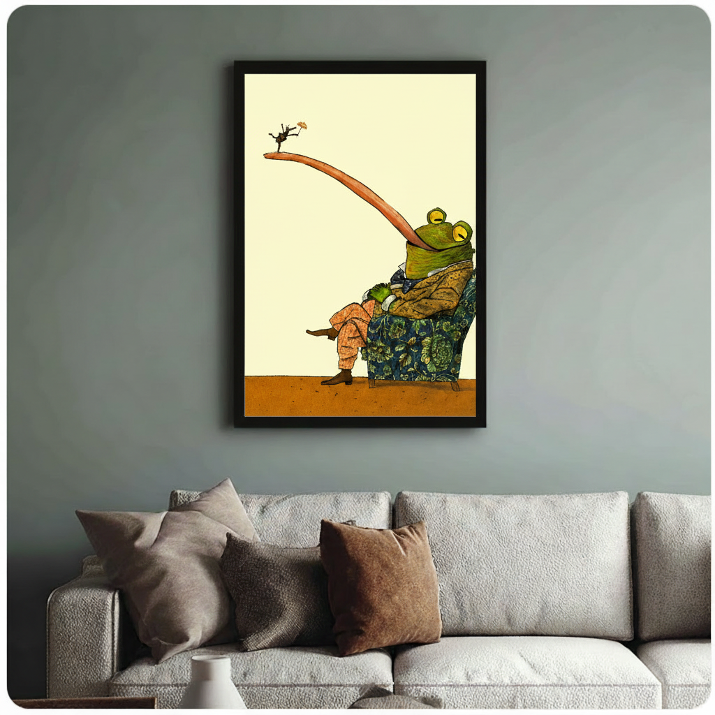 Gentleman Frog Surreal Humor Canvas Wall Art