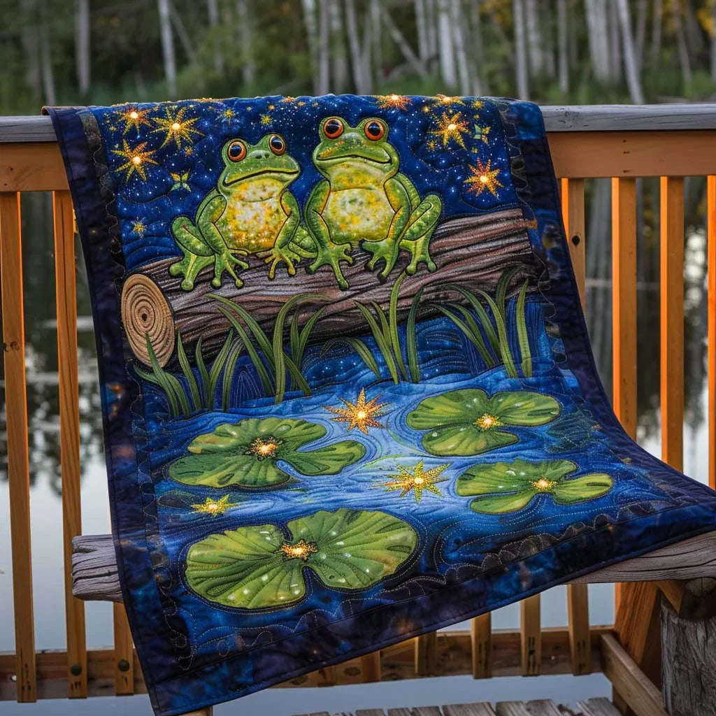 Frog Journey Quilt Blanket - Quilted Blanket by Wild and Way