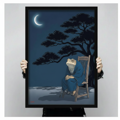 Japanese Frog Kimono Night Canvas Wall Art
