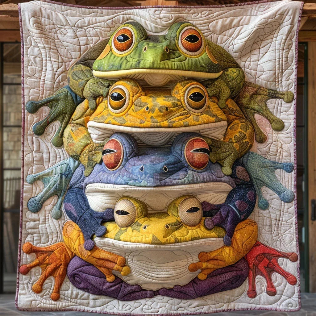 Frog On Frog Quilt Blanket