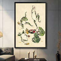 Japanese Frog Banquet Ukiyo-e Canvas Art Wall Art