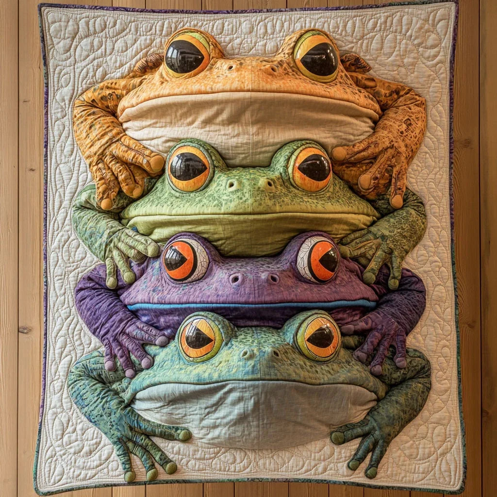 Frog Stack Quilt Blanket