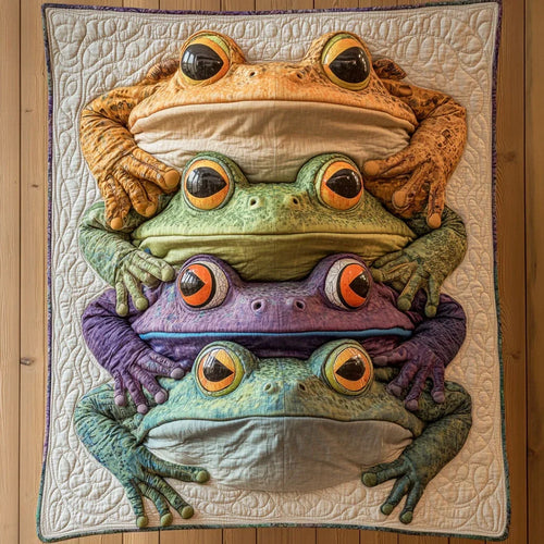 Frog Stack Quilt Blanket