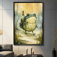 Adventurer Frog Whimsical Canvas Art Wall Art