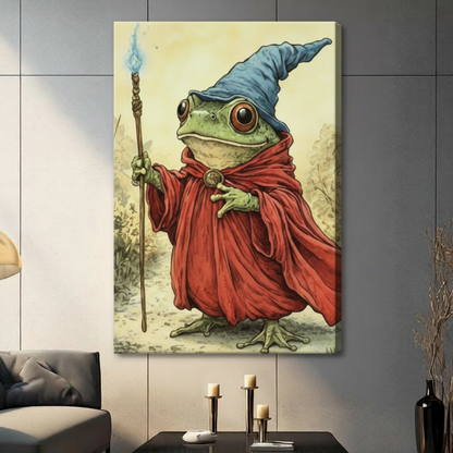 Wizard Frog Red Robe Canvas Art Wall Art