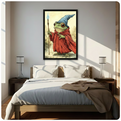 Wizard Frog Red Robe Canvas Art Wall Art
